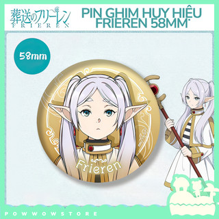 [Sẵn VN] Huy Hiệu Pin Ghim Dạng Tròn 58mm Cài Áo / Túi / Balo Màn PE Phong Cách Anime Manga Sousou No Frieren Portrait