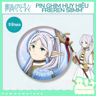 [Sẵn VN] Huy Hiệu Pin Ghim Dạng Tròn 58mm Cài Áo / Túi / Balo Màn PE Phong Cách Anime Manga Sousou No Frieren Portrait