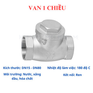 Van Một Chiều Inox, Van 1 Chiều Lá Lật Inox 304 Phi 21 27 34 42 49 60 (DN15 - DN50)