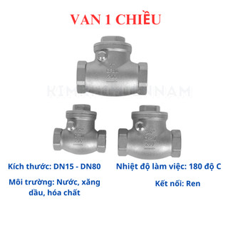 Van Một Chiều Inox, Van 1 Chiều Lá Lật Inox 304 Phi 21 27 34 42 49 60 (DN15 - DN50)
