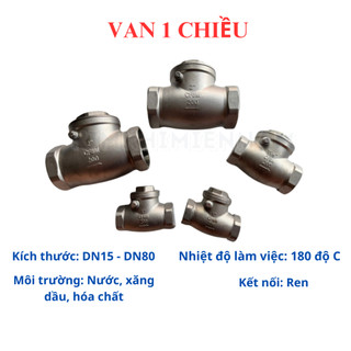 Van Một Chiều Inox, Van 1 Chiều Lá Lật Inox 304 Phi 21 27 34 42 49 60 (DN15 - DN50)