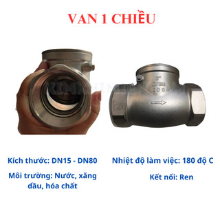 Van Một Chiều Inox, Van 1 Chiều Lá Lật Inox 304 Phi 21 27 34 42 49 60 (DN15 - DN50)