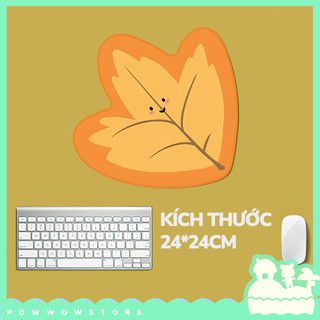 [Sẵn VN] Bàn Di Chuột / Lót Chuột Cao Su Vải Cắt Bo Theo Viền Phong Cách Hoạ Tiết Hình Lá Mùa Thu Leaf Autumn