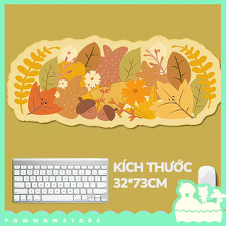 [Sẵn VN] Bàn Di Chuột / Lót Chuột Cao Su Vải Cắt Bo Theo Viền Phong Cách Hoạ Tiết Hình Lá Mùa Thu Leaf Autumn