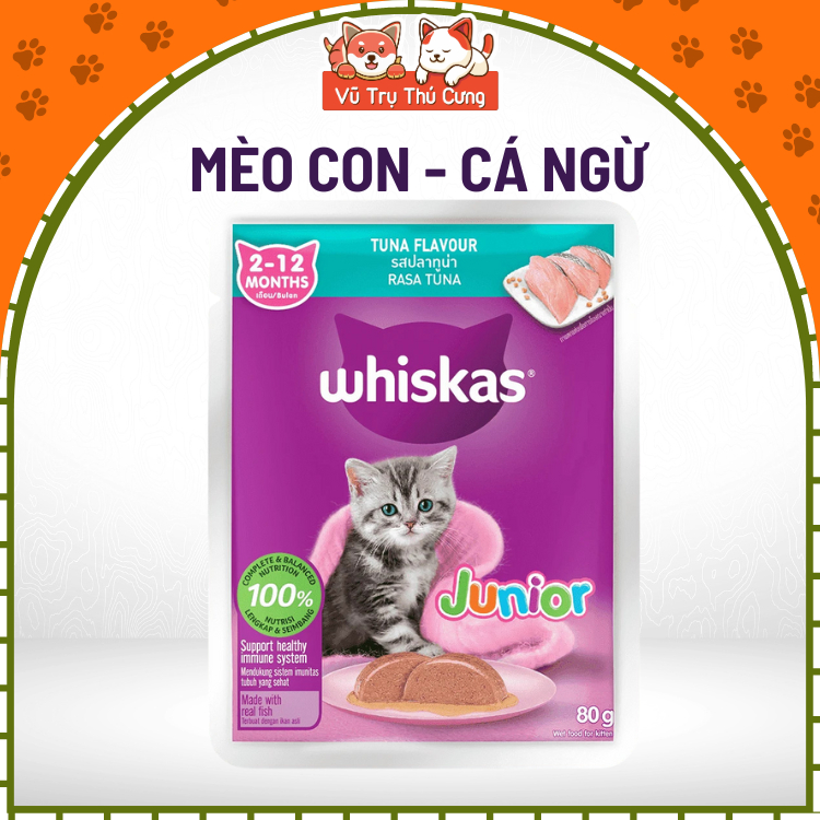 Pate Whiskas Cho Mèo Mọi Lứa Tuổi Giàu Dinh Dưỡng 80g
