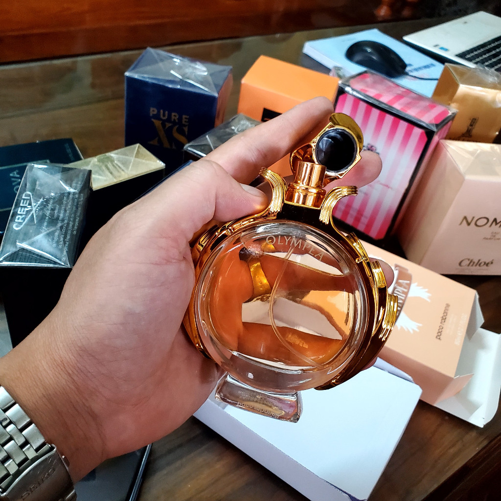 Nước hoa nữ Olympéa. Chai gốc chiết thơm, thiết kế lạ, phong cách Nữ tính, Gợi cảm, Nhẹ nhàng, hiện đại. giá dùng thử.
