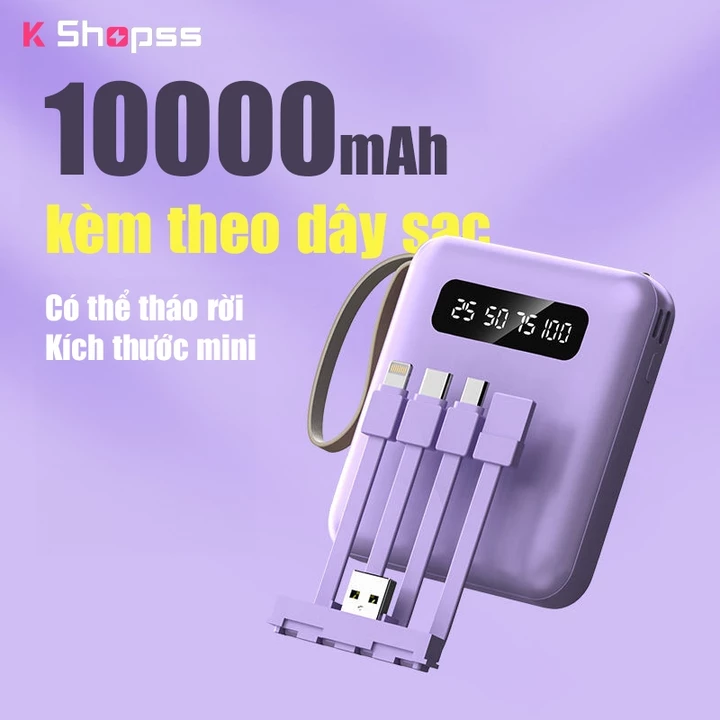 sạc dự phòng mini 30000mah - siêu di động Mini với dung lượng lớn và nhiều tính năng,pin dự phòng,pin dự phòng mini