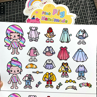 ( Quà tặng ko bán ) Set búp bê Tocaboca cầu vồng, BST thời trang mẫu mới- Đọc mô tả