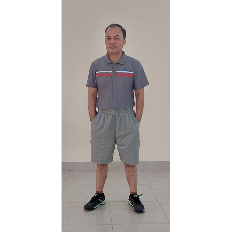 Quần short nam chất kaki mềm mại túi hộp lưng co giãn from rộng thoải mái có túi kéo khóa