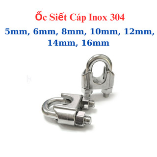 [Đủ Size] Cóc Siết Cáp INOX 304 (5-16 Ly) - Khóa Cáp Inox Chống Gỉ Sét Ngoài Trời, Chịu Lực Treo Kéo Cực Tốt