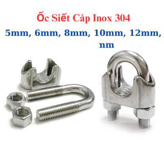[Đủ Size] Cóc Siết Cáp INOX 304 (5-16 Ly) - Khóa Cáp Inox Chống Gỉ Sét Ngoài Trời, Chịu Lực Treo Kéo Cực Tốt
