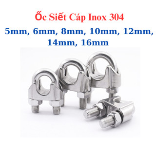 [Đủ Size] Cóc Siết Cáp INOX 304 (5-16 Ly) - Khóa Cáp Inox Chống Gỉ Sét Ngoài Trời, Chịu Lực Treo Kéo Cực Tốt