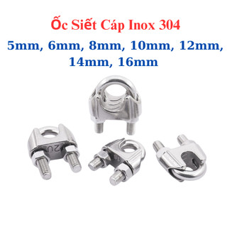 [Đủ Size] Cóc Siết Cáp INOX 304 (5-16 Ly) - Khóa Cáp Inox Chống Gỉ Sét Ngoài Trời, Chịu Lực Treo Kéo Cực Tốt