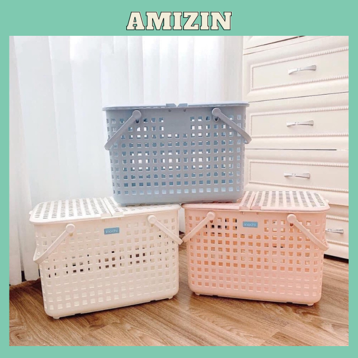 Làn đi sinh cho mẹ và bé nhật bản inochi loại giỏ xách quai giữa có nắp tiện dụng đựng quần áo