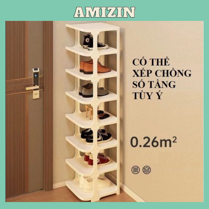 kệ để giày, Giá để giày 5 tầng kiểu mới đa năng thông minh chất liệu nhựa cao cấp