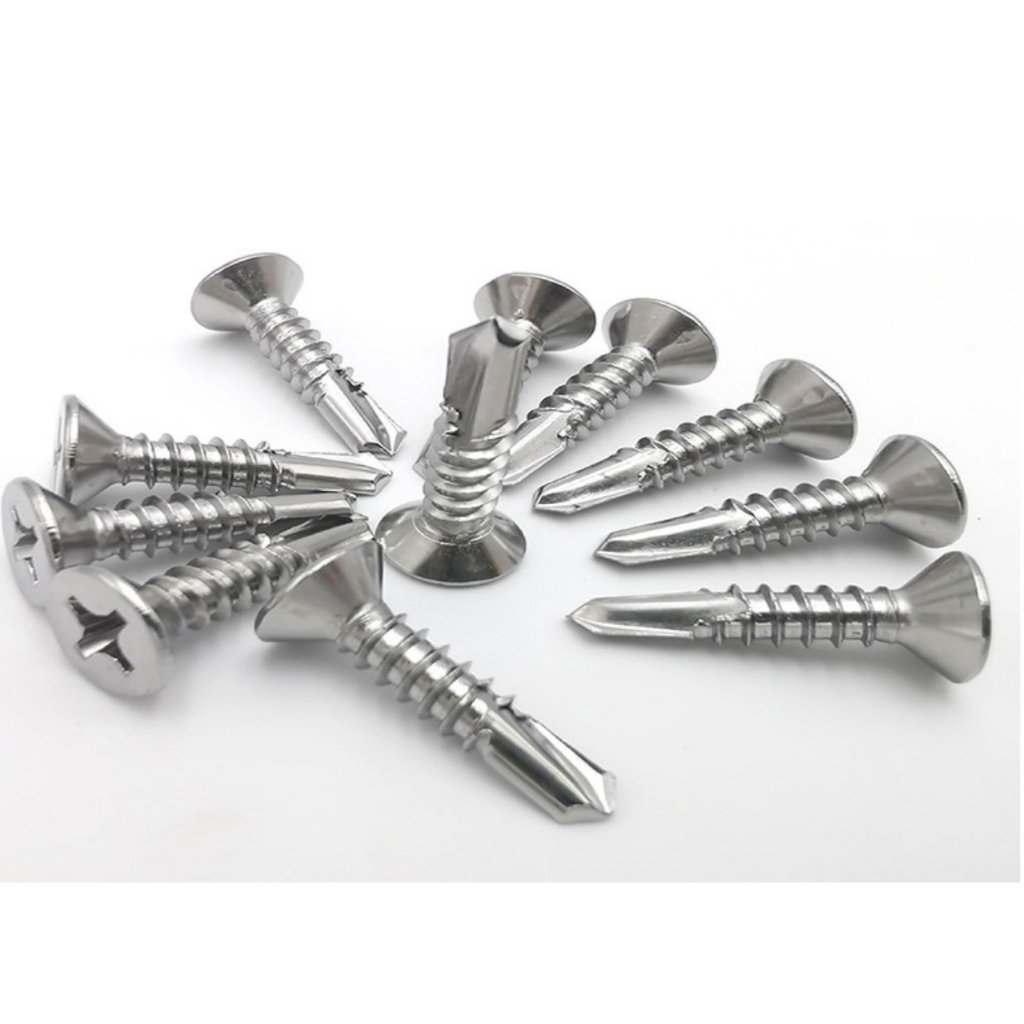 (INOX410) 100 cái Vít tự khoan đầu bằng inox410 4.2