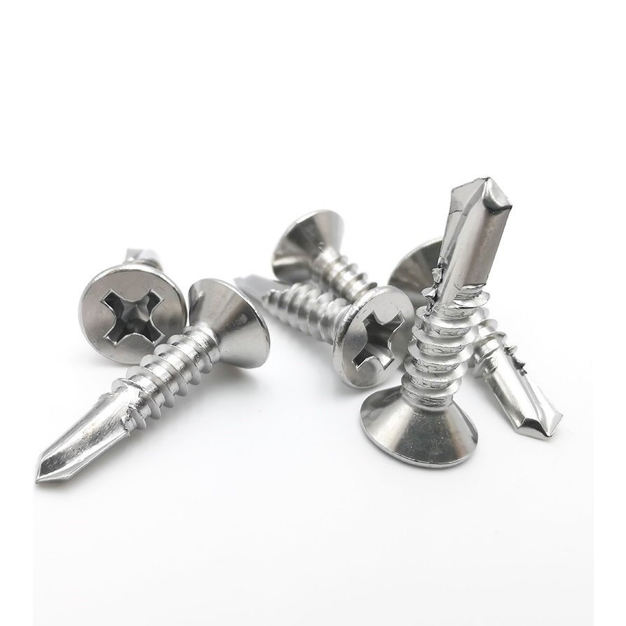 (INOX410) 100 cái Vít tự khoan đầu bằng inox410 4.2