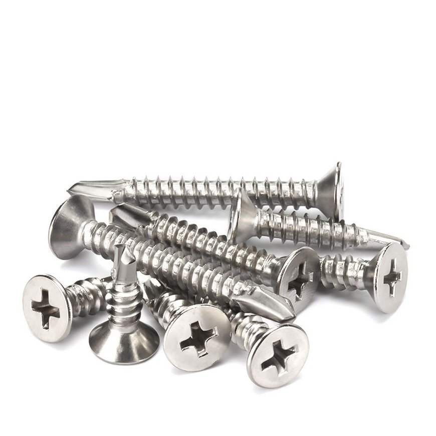 (INOX410) 100 cái Vít tự khoan đầu bằng inox410 4.2