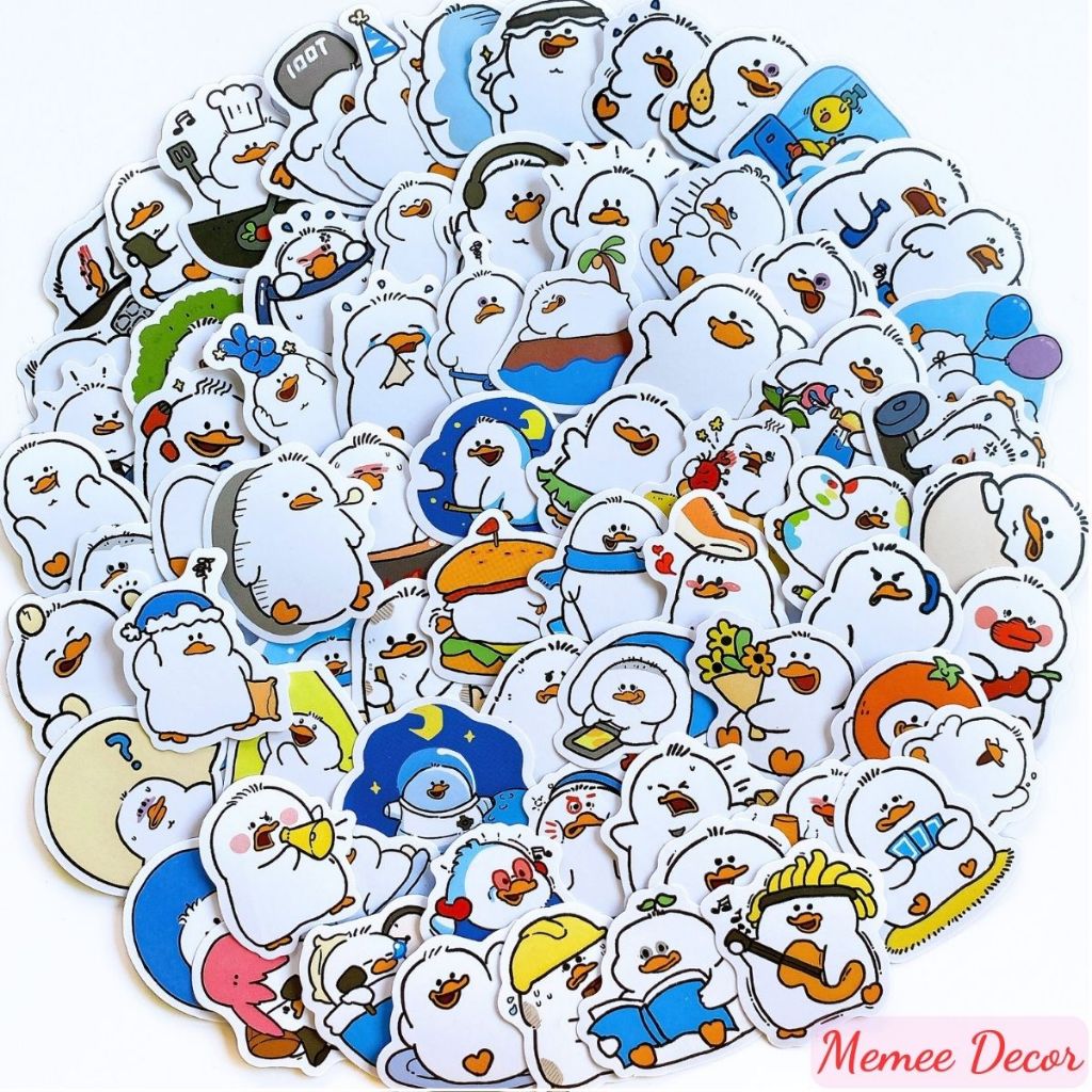 bộ 100 sticker vịt béo mũm mĩm đáng yêu hình dán siêu cute dùng trang ...
