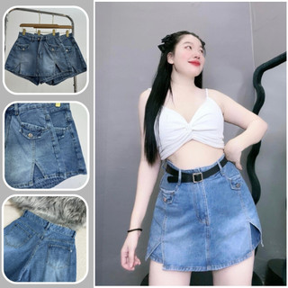 Quần váy Jean Bigsize Nữ chất mềm dáng chữ A lưng cao tôn dáng không co giãn mặc thoáng mát GV3/GV2