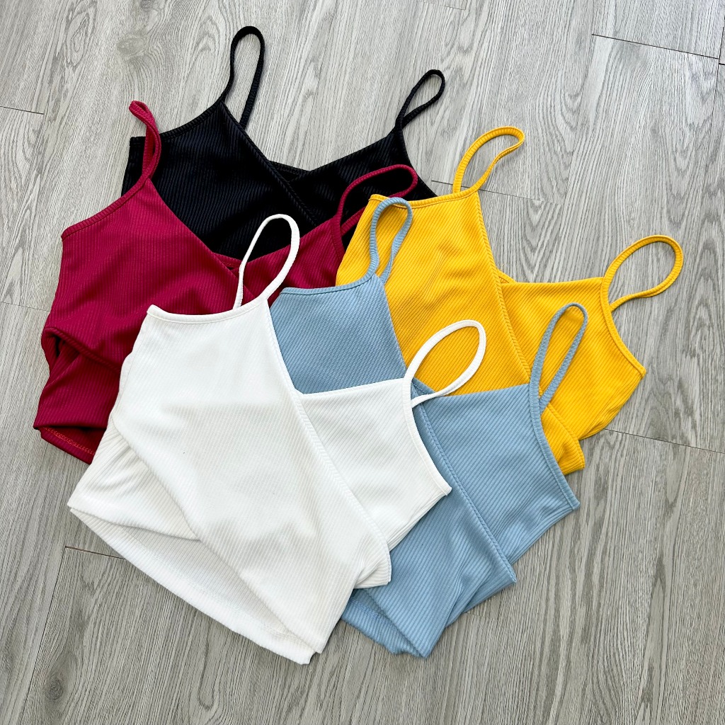 Áo 2 Dây Bigsize Nữ(58kg-95kg),Áo Kiểu Croptop Tay Ngắn Chéo Ngực Chất Vải Gân Tăm Đi Biển Đi Du Lịch G104