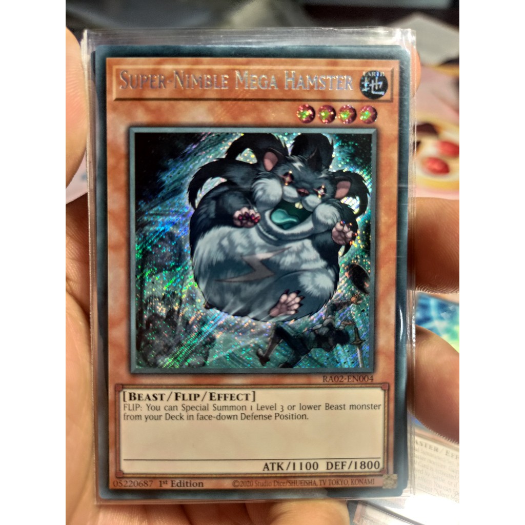 hamster yugioh card SUPER-NIMBLE MEGA HAMSTER RA02-EN004 (QCR) – Aus Ygo main image 1