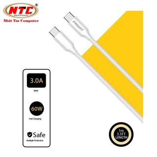 Cáp sạc nhanh Pisen LH-CC-PD01-1000 TypeC to TypeC PD 60W, dài 1M (Trắng)