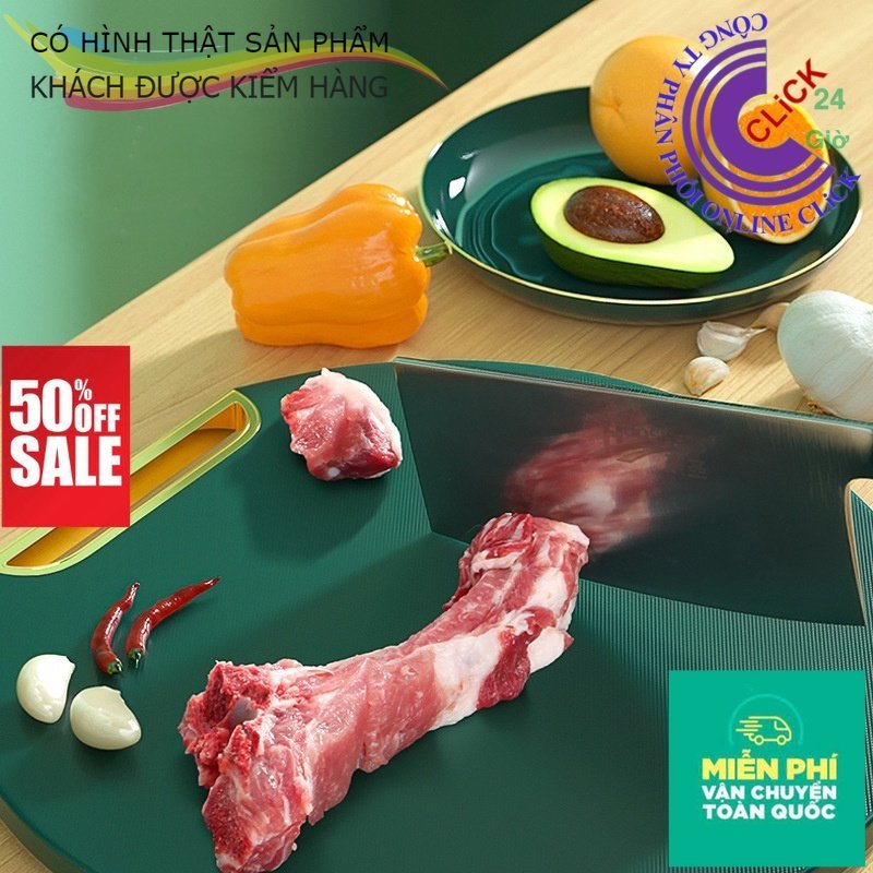 Thớt Xanh Xoay 360 độ Kháng Khuẩn Chống Nấm Mốc Siêu To Có Chân Đế Mạ Vàng Tự Đứng Được