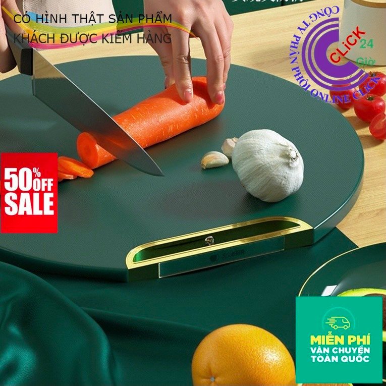 Thớt Xanh Xoay 360 độ Kháng Khuẩn Chống Nấm Mốc Siêu To Có Chân Đế Mạ Vàng Tự Đứng Được