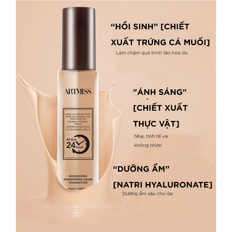 Kem nền kiềm dầu Artmiss  dạng lỏng kiểm soát dầu lâu trôi chống nước 24h - 40ML | BigBuy360 - bigbuy360.vn
