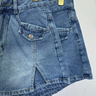 Quần Giả Váy Jean Bigsize Nữ Dáng Váy Mini Lưng Cao Xẻ Tà Cá Tính Tôn Dáng Vải Jean GV3/GV2