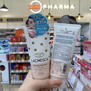 Sữa Rửa Mặt Tạo Bọt Chiết Xuất Bùn Dưỡng Ẩm Mềm Mịn Softymo Lachesca Kosé Nhật Bản (Tuýp 130g)