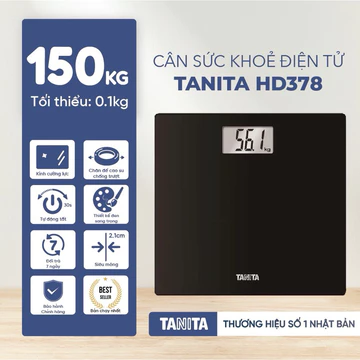 Cân sức khoẻ điện tử Tanita HD-378 chính hãng, mức cân tối đa 150kg/0,1kg - cân sức khỏe điện tử, giao hàng toàn quốc