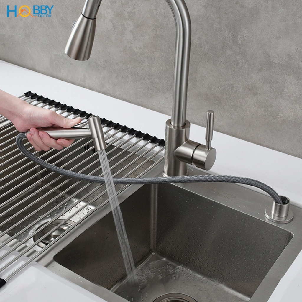 Vòi xịt rửa gắn chậu rửa chén inox 304 Hobby home decor GB1 dây 150cm