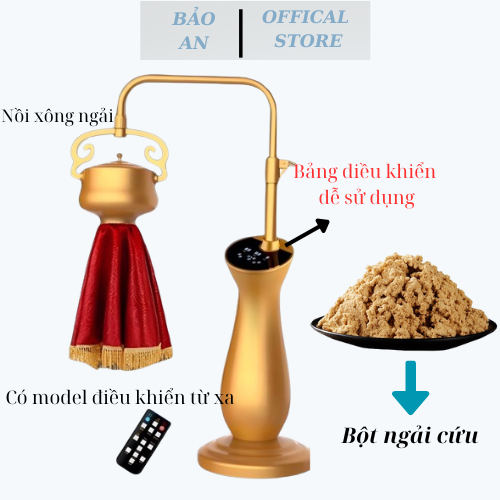 Máy Xông Ngải Cứu Đèn 7 Màu Hình Cao Cấp Có Bánh Xe T.R.Ị Liệu Giúp Đả Thông Kinh Lạc Lưu Thông Khí Huyết...