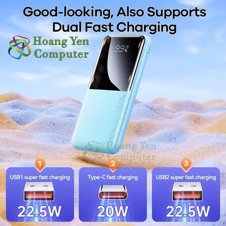 Sạc Dự Phòng Remax RPP-622 10000Mah Siêu Đẹp (Sạc Nhanh QC3.0 18W, 22.5W, PD20W, VOOC 2.0) - BH 1 Năm - Hoàng Yến