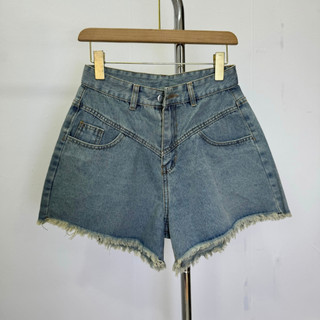 Quần Đùi Jean Bigsize Nữ Chữ A Lưng Cao Cắt Lai Rách Gấu Sành Điệu Vải Jean Không Giãn J5