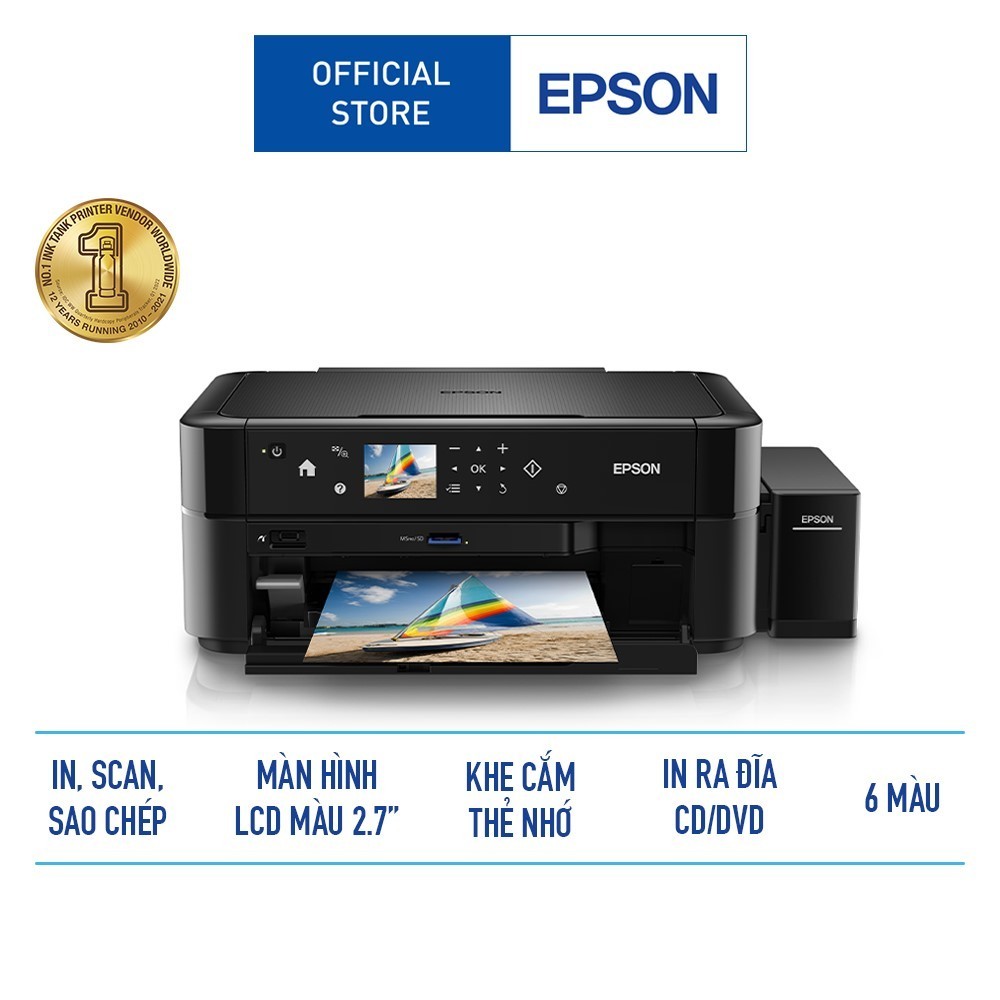 Máy in phun màu Epson L850 (A4/A5/ In/ Copy/ Scan/ USB) đa chức năng ...