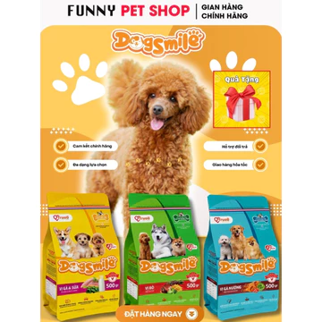Thức ăn hạt cho chó Poodle Dog Smile - Hạt cho chó con, hạt cho chó lớn trưởng thành bao 500g hoặc 2Kg