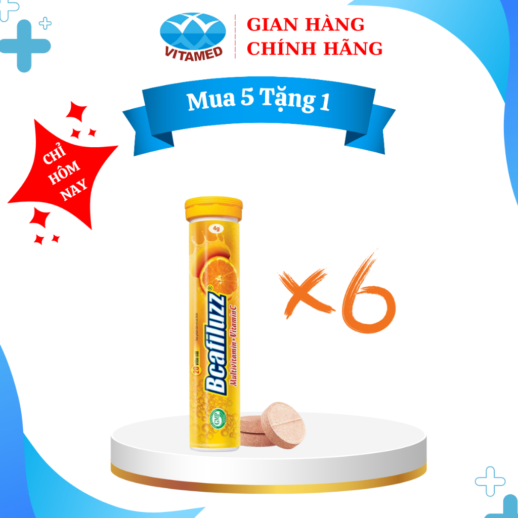 BCAFILUZZ - Tuyp Sủi Bổ Sung Vitamin Cần Thiết Cho Cơ Thể Hộp 20 Viên