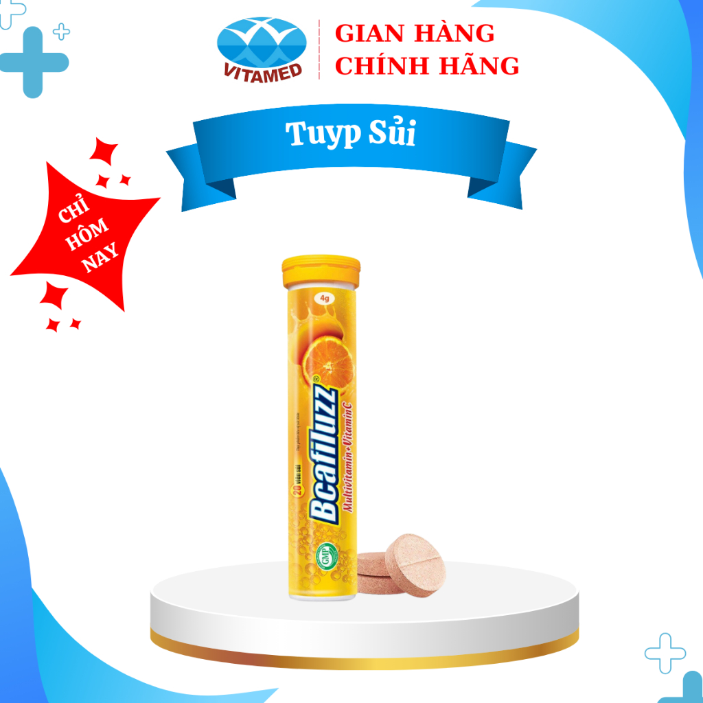 BCAFILUZZ - Tuyp Sủi Bổ Sung Vitamin Cần Thiết Cho Cơ Thể Hộp 20 Viên