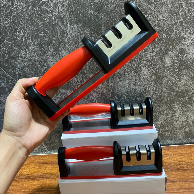 [CHÍNH HÃNG] Dụng Cụ Mài Dao Kéo KATASIWA, Bộ Mài Dao Cầm Tay 3 Rãnh Cao Cấp SP47