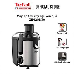 Máy ép trái cây Tefal ZE420D38, công suất 400W, học chứa bã lớn 0.95L - Hàng chính hãng