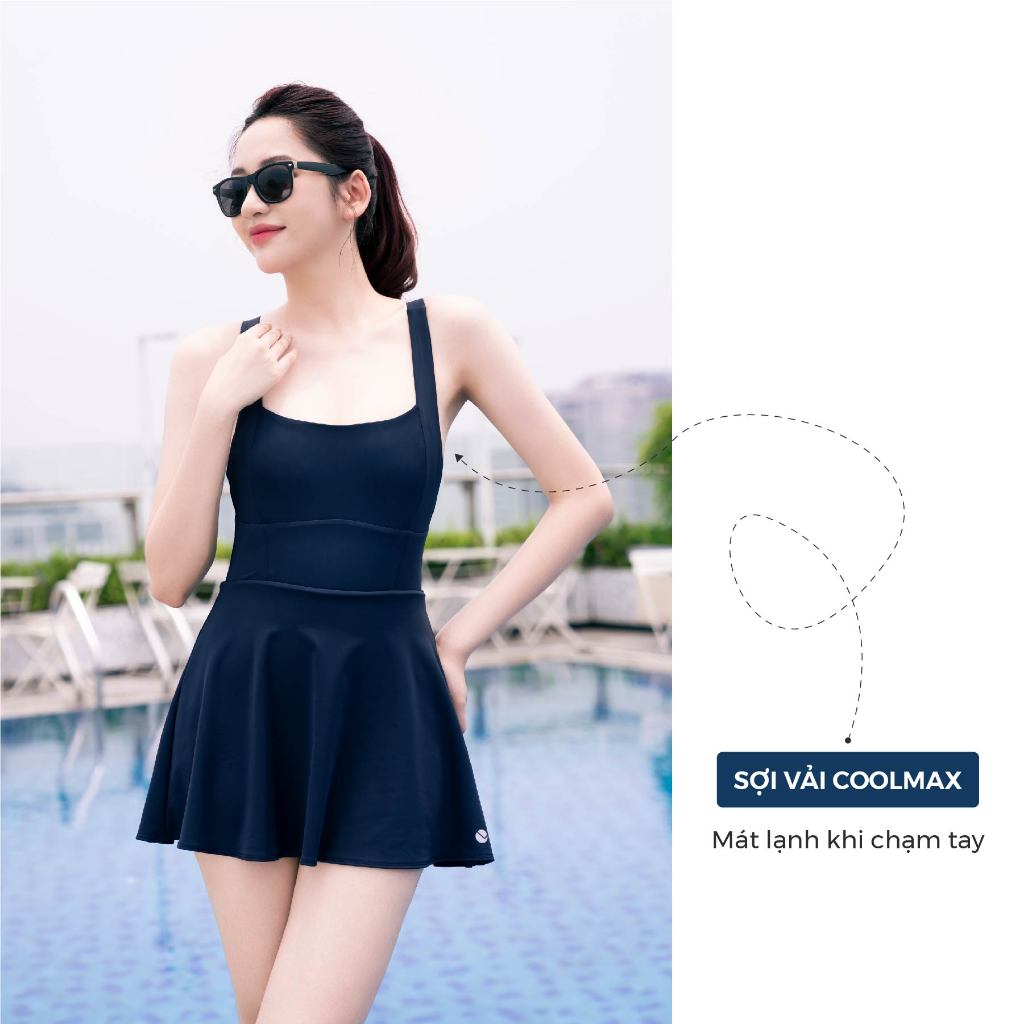 Ảnh Đồ Bơi Nữ Liền Thân Livan Sport Kèm Đệm Mút Rời, Bộ Bơi Nữ Váy, Bộ Bơi Nữ Liền Thân 2
