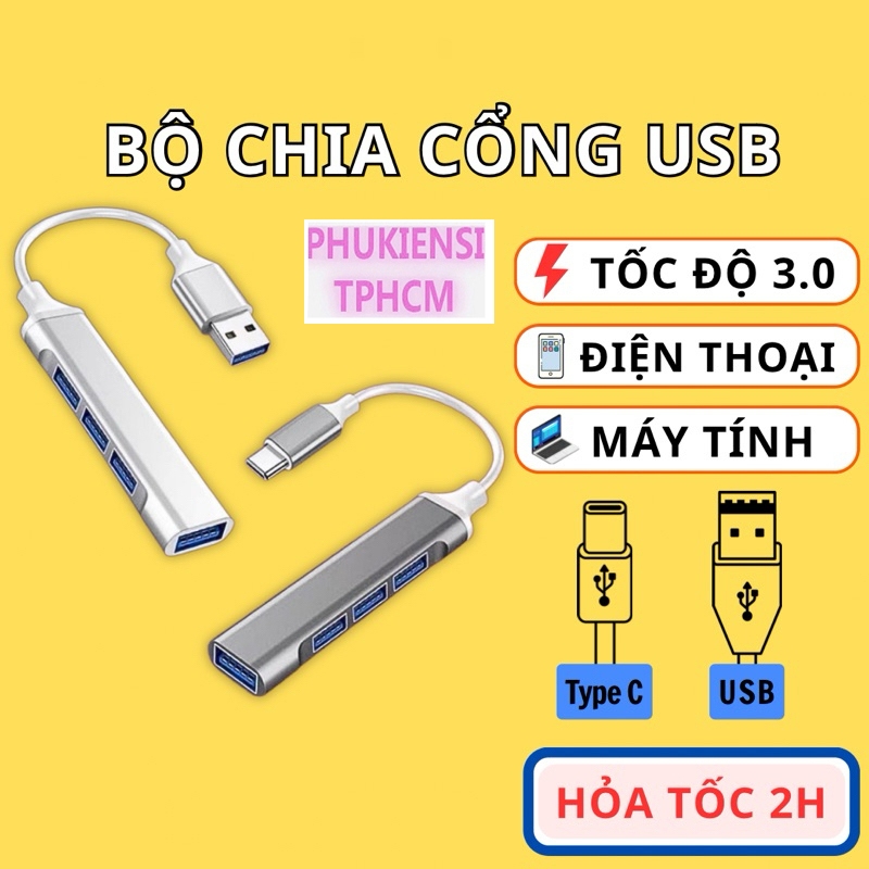 Bộ chia cổng Hub USB và Hub TYPE C BH6T. Hỏa Tốc. | Shopee Việt Nam
