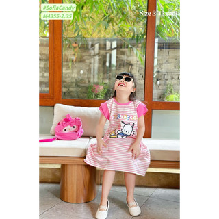 Thời trang trẻ em. Trang phục hè cho bé. Đầm cotton kẻ POCHACCO siêu hot bé gái 13-45kg