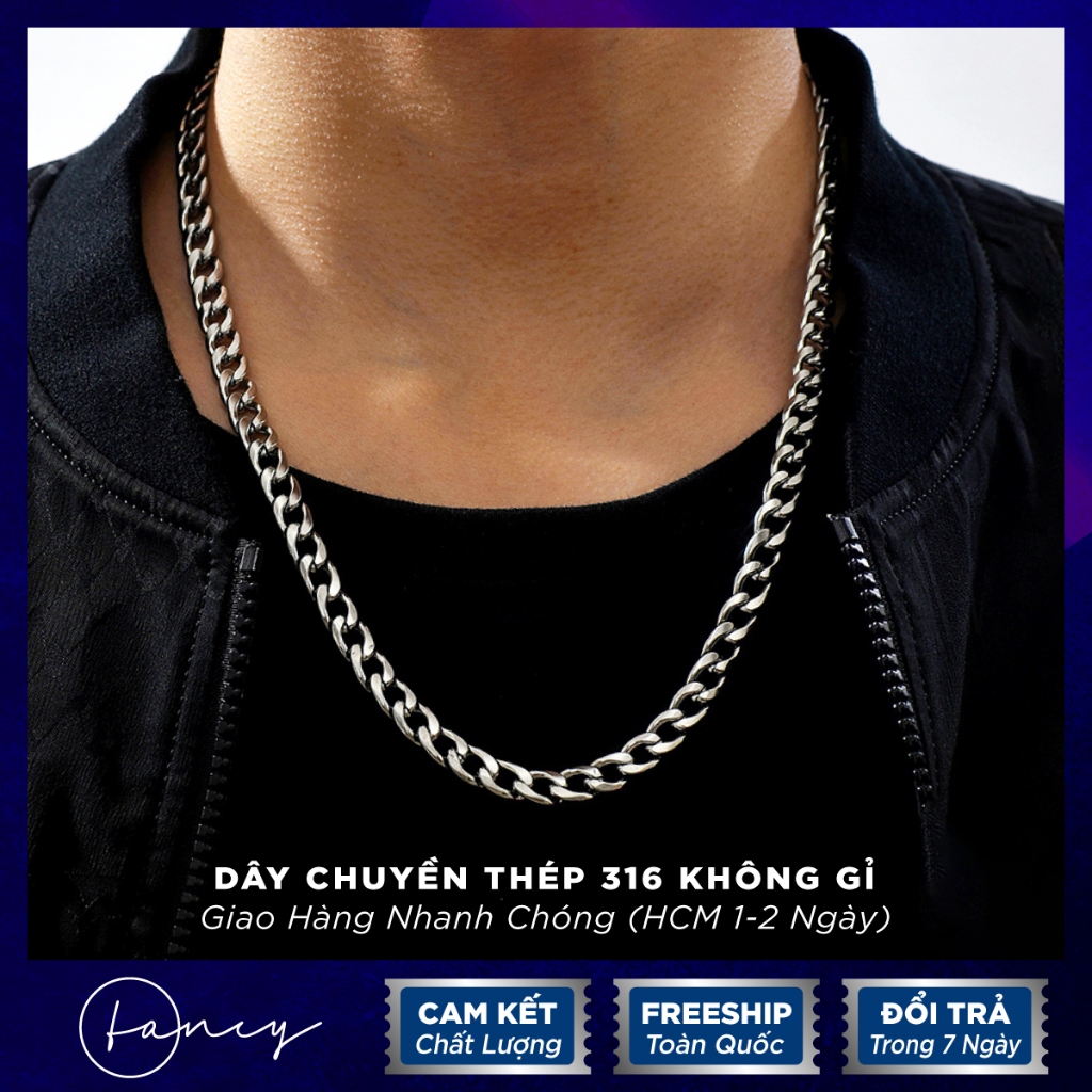 Dây Chuyền Nam Titan Không Gỉ, Dây chuyền mắt xích kiểu basic dành cho nam | Fancy.