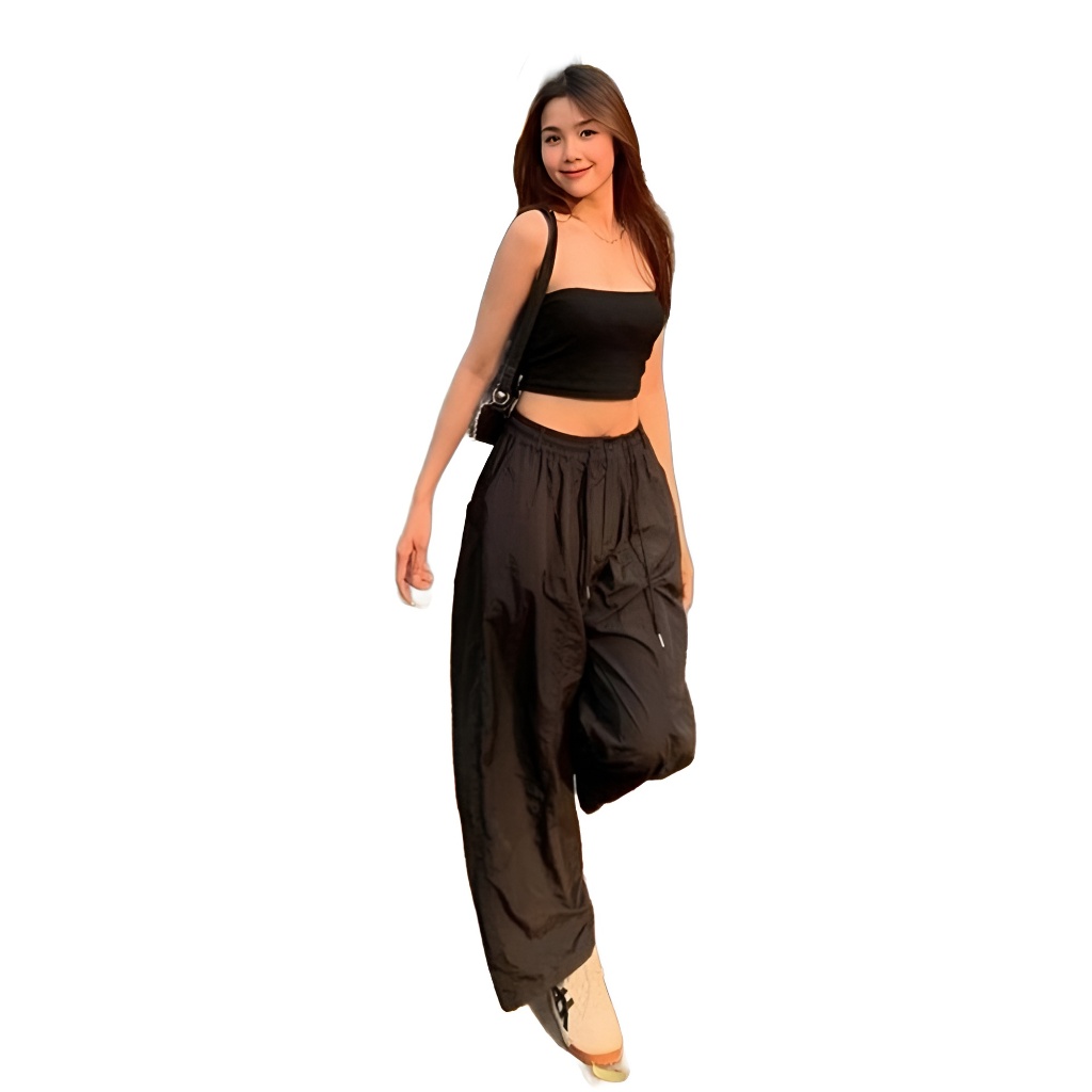 Quần Harem BLACKDOKI Dáng Rộng Vintage Nhật Bản Lưng Chun Nam Nữ
