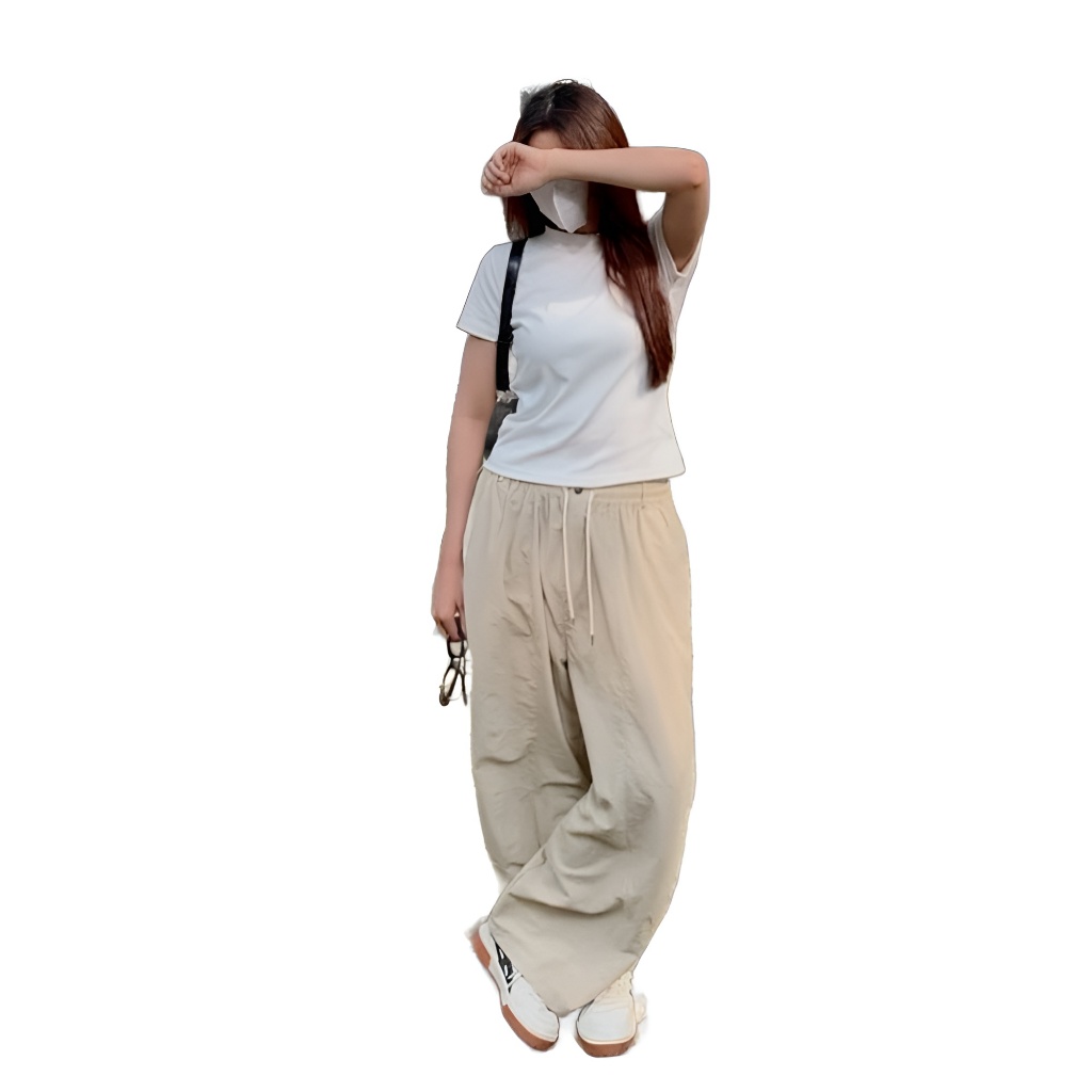 Quần Harem BLACKDOKI Dáng Rộng Vintage Nhật Bản Lưng Chun Nam Nữ