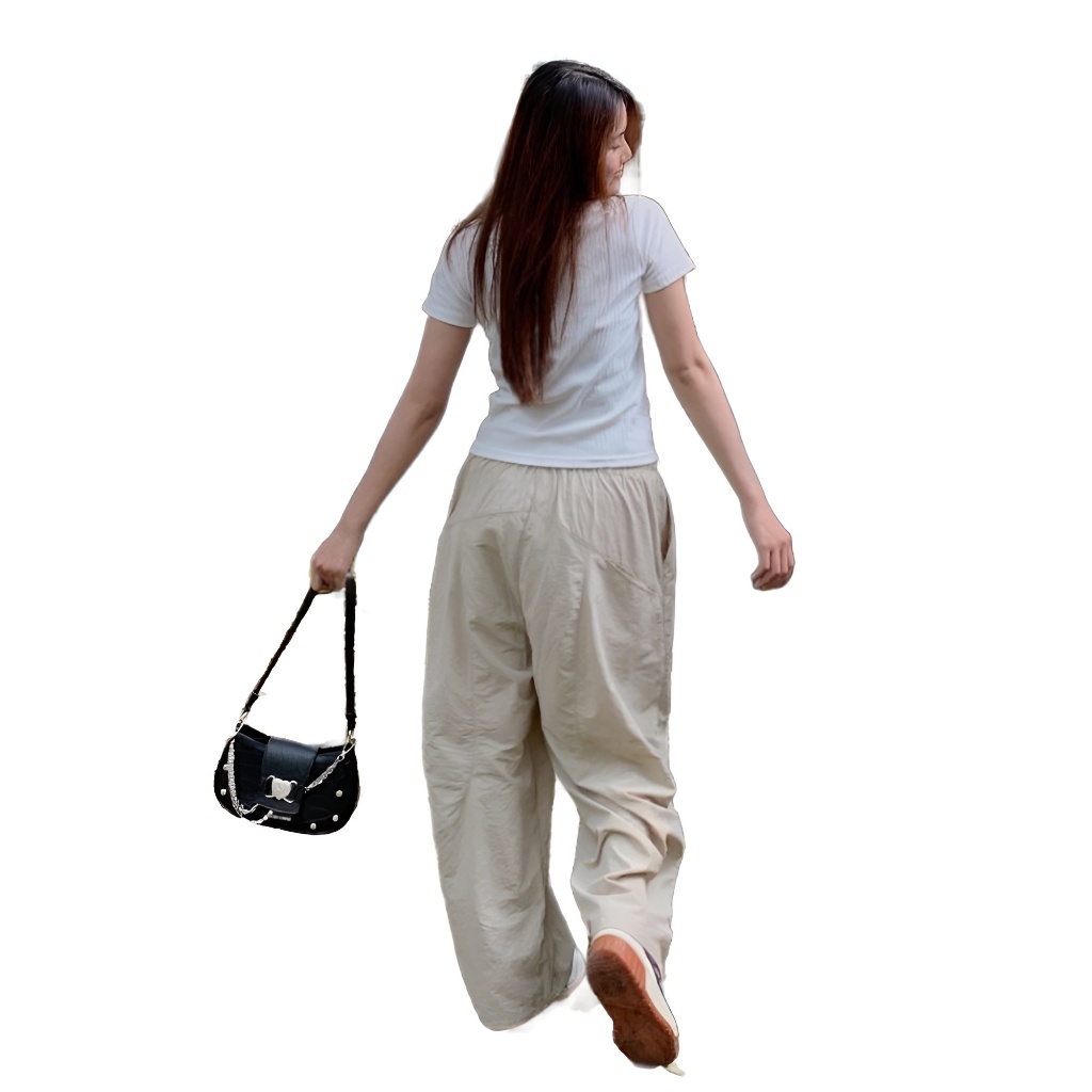 Quần Harem BLACKDOKI Dáng Rộng Vintage Nhật Bản Lưng Chun Nam Nữ